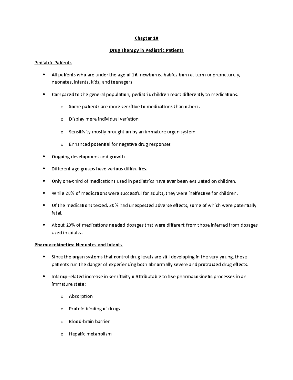 Drug Therapy in Pediatric Patients Part 1 - Chapter 10 Drug Therapy in ...