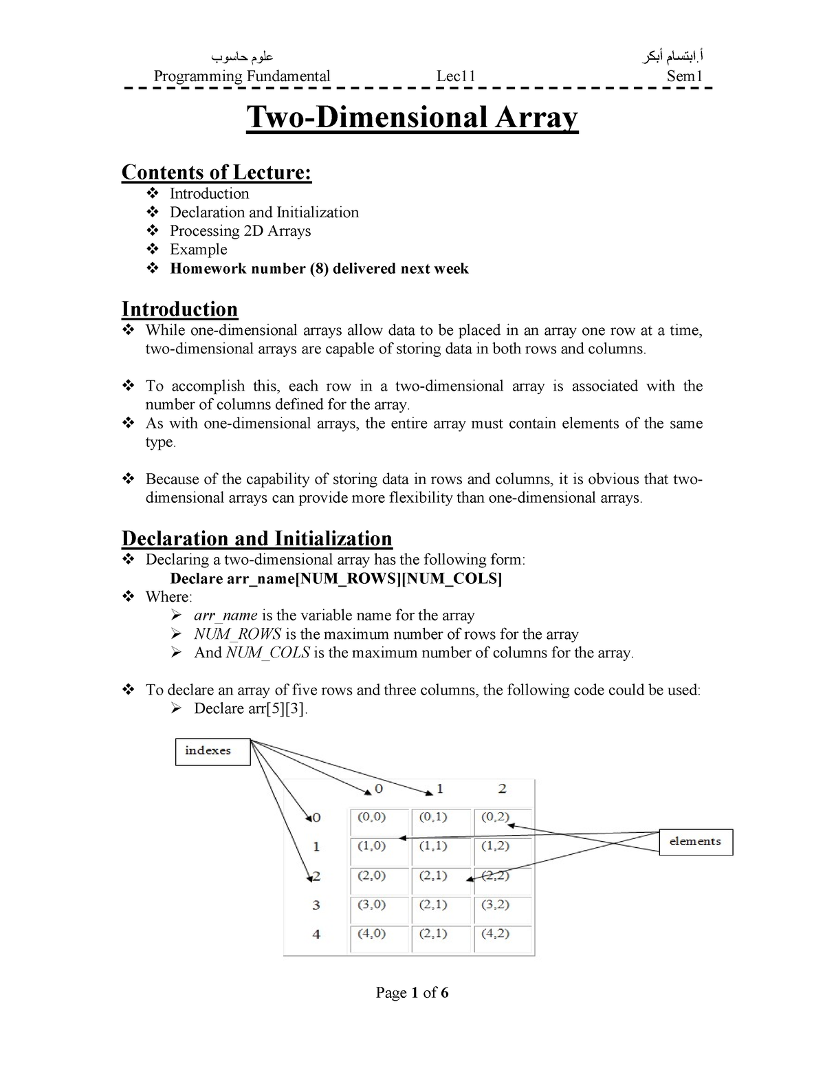 Lec11-PF-2017 - notes bca c languages - Programming Fundamental Lec11 ...