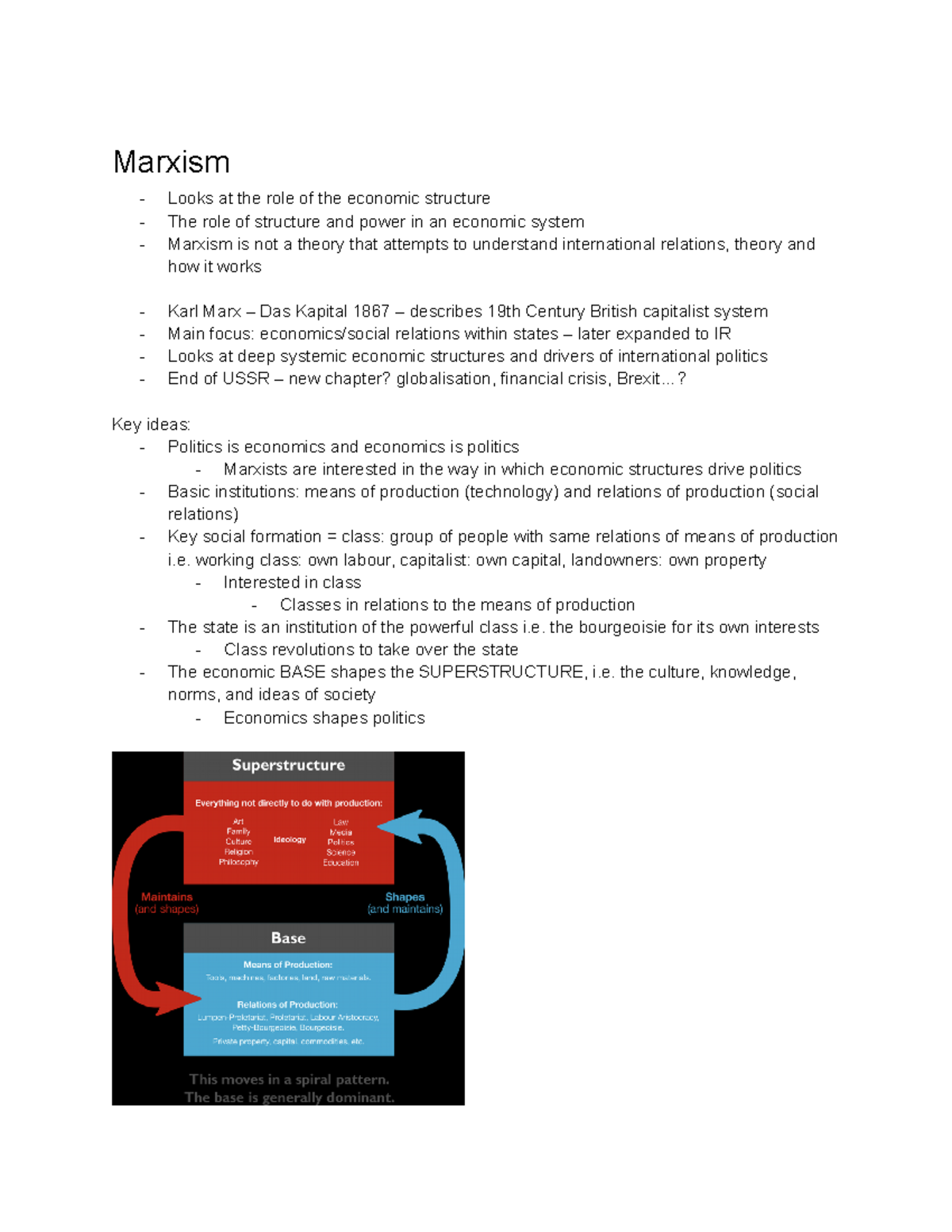 Lecture 4 - international relations - Marxism Looks at the role of the ...