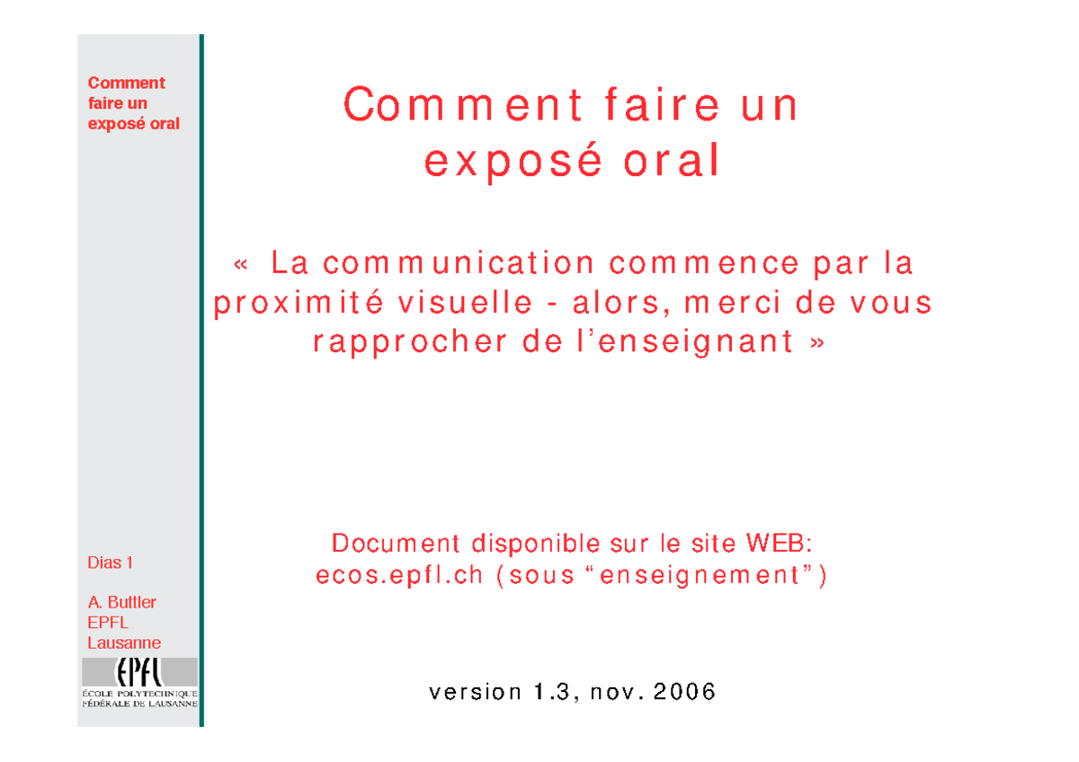 comment présenter un exposé oralement en anglais