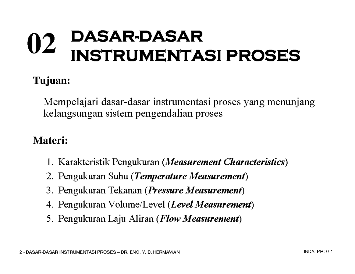 02 dasar dasar instrumentasi proses 3 - DASAR-DASARINSTRUMENTASI PROSES ...