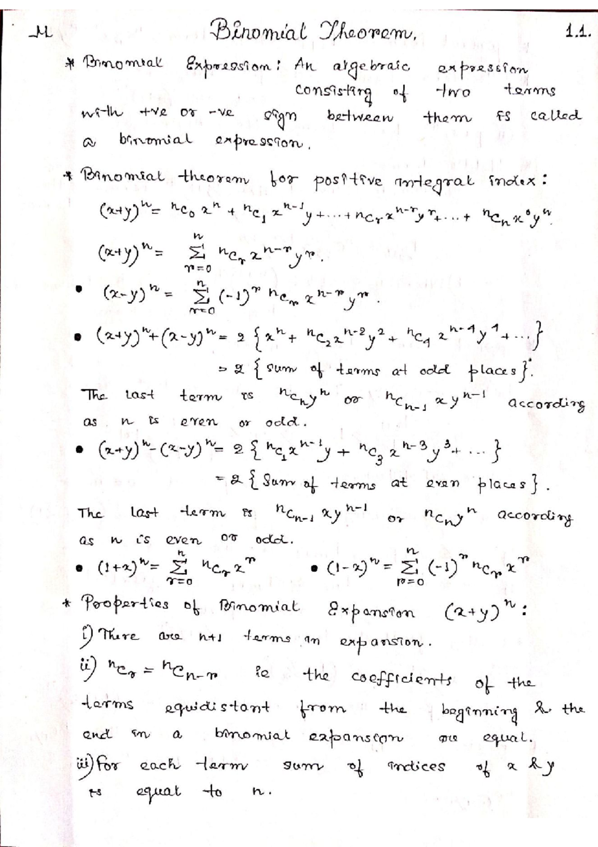 Mathematics - Binomial Theorem - Studocu