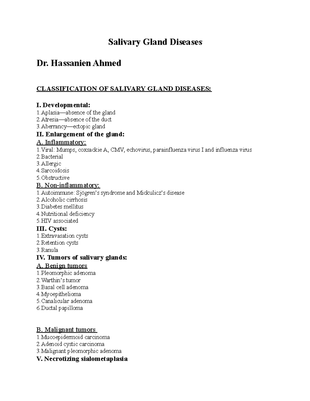 Lec 20 Surgery - Salivary Gland Diseases Dr. Hassanien Ahmed ...
