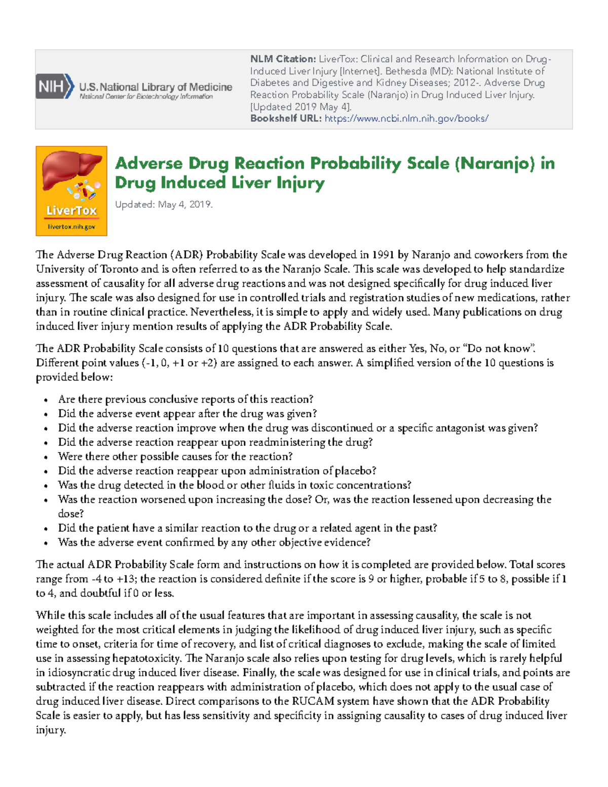 Bookshelf NBK548069 NLM Citation LiverTox Clinical and Research