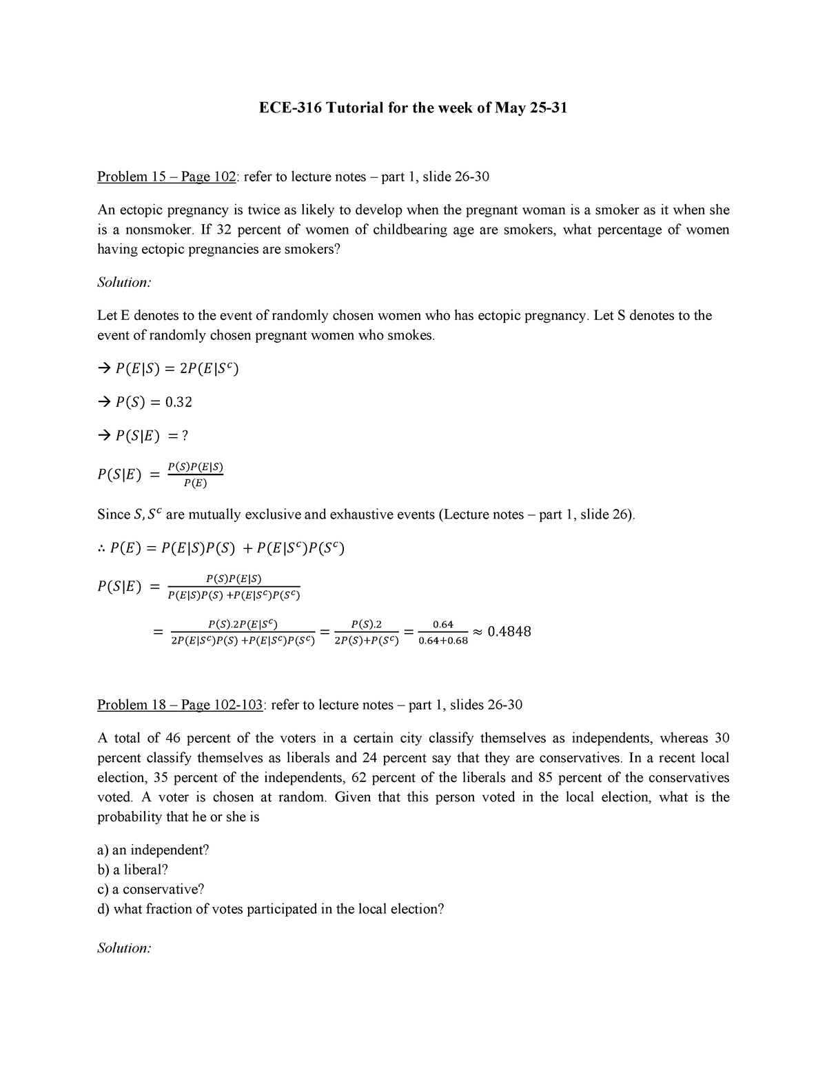 Solutions to Chapter3 'A first course in Probability' ECE316