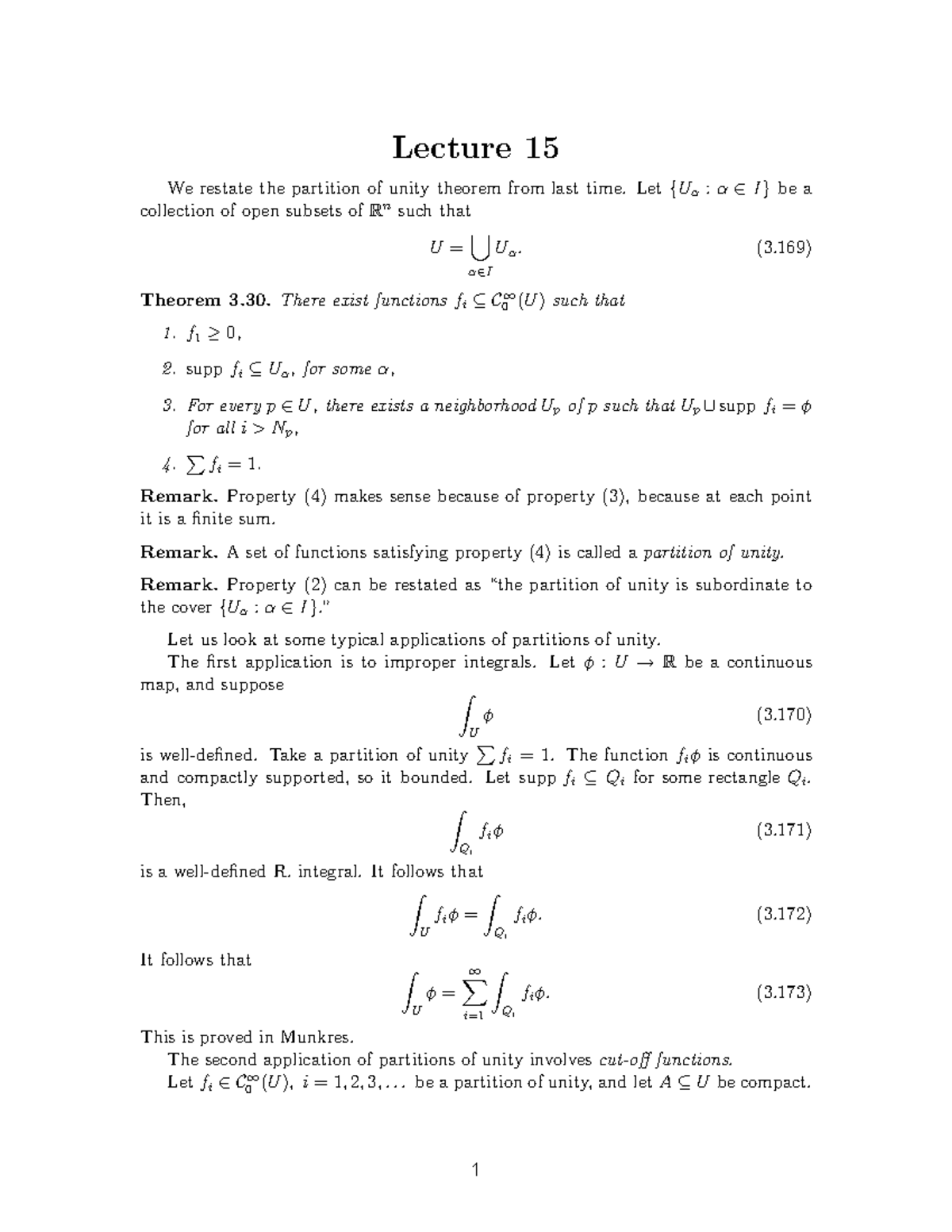 Mathematical Analysis-Lecture 15 - P Z P Z Z Z X Lecture 15 - Studocu