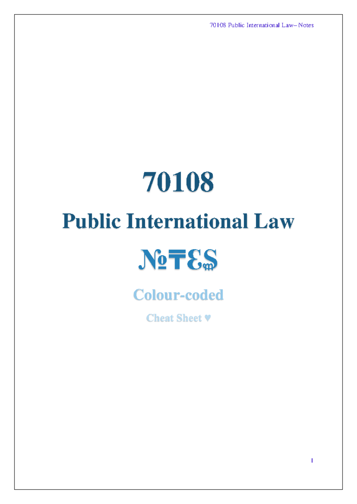 Public International Notes - 70108 Public International Law No₸Ɛ ...
