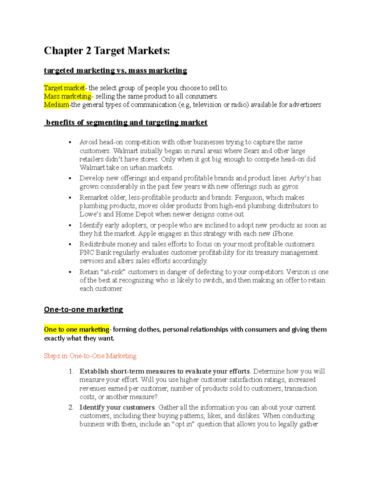 Chapter 2 Target Markets - Chapter 2 Target Markets: targeted marketing ...