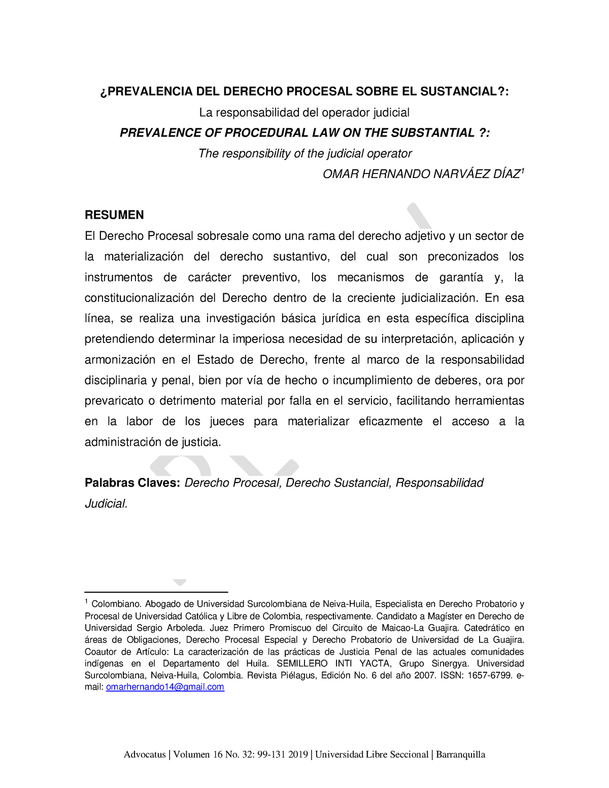 Prevalencia Del Derecho Procesal Sobre El Sustanci ¿prevalencia Del Derecho Procesal Sobre El 2715