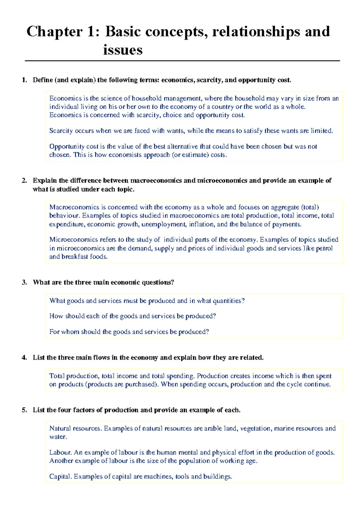 Textbook Solutions - Chapter 1: Basic concepts, relationships and ...