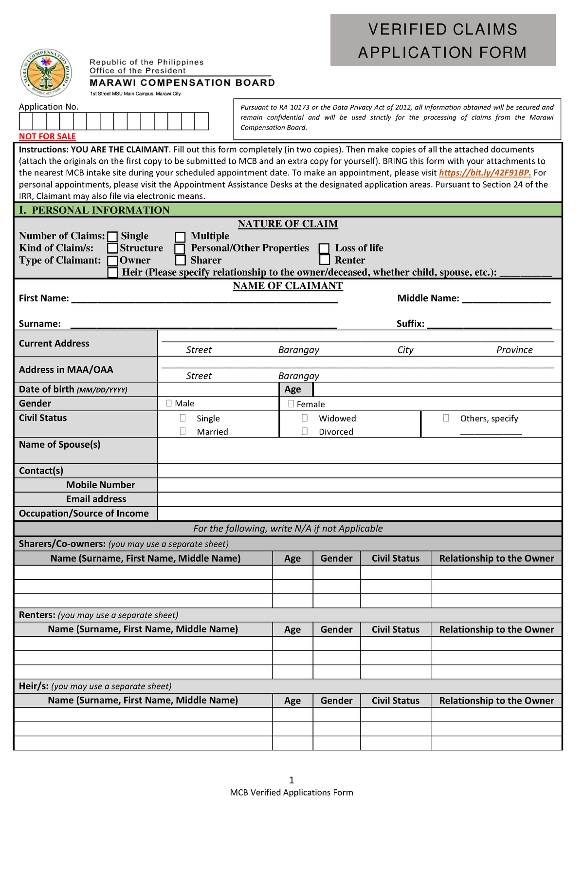 VCAF-Claimant - Bsushhs - 1 ####### MCB Verified Applications Form ...