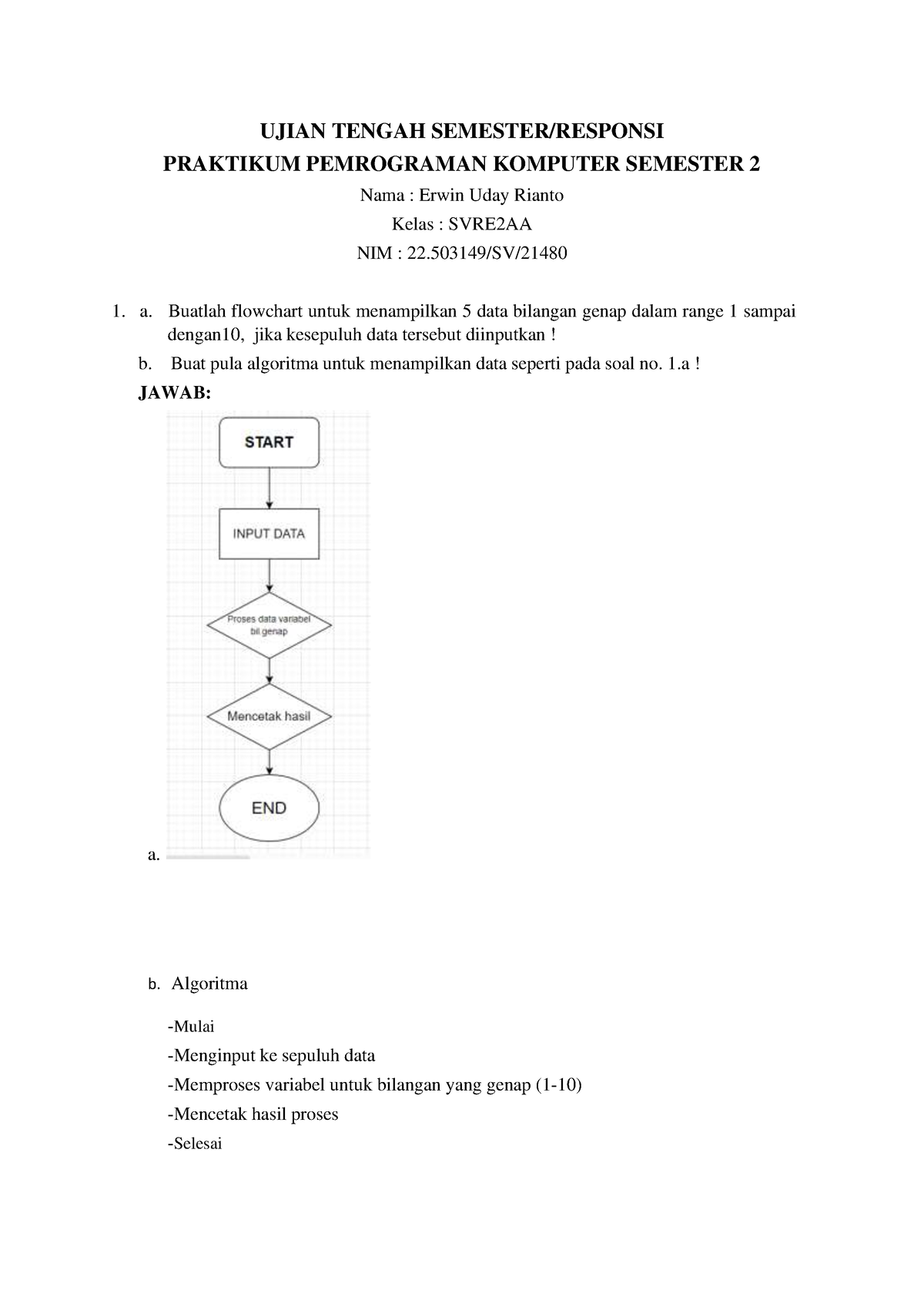 UTS Prak Prokom - UJIAN TENGAH SEMESTER/RESPONSI PRAKTIKUM PEMROGRAMAN ...