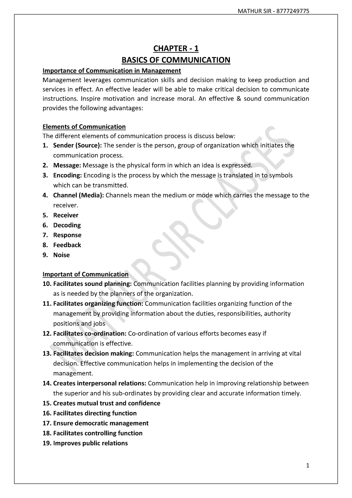 Business Communication - CHAPTER - 1 BASICS OF COMMUNICATION Importance ...