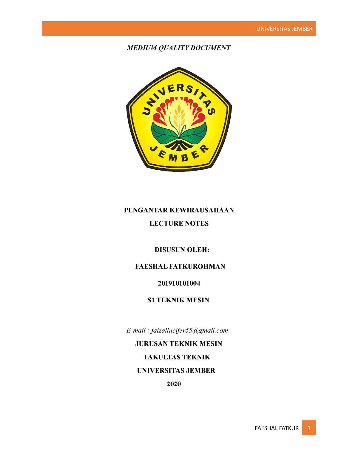 Rangkuman Pengantar Kewirausahaan - MEDIUM QUALITY DOCUMENT PENGANTAR ...