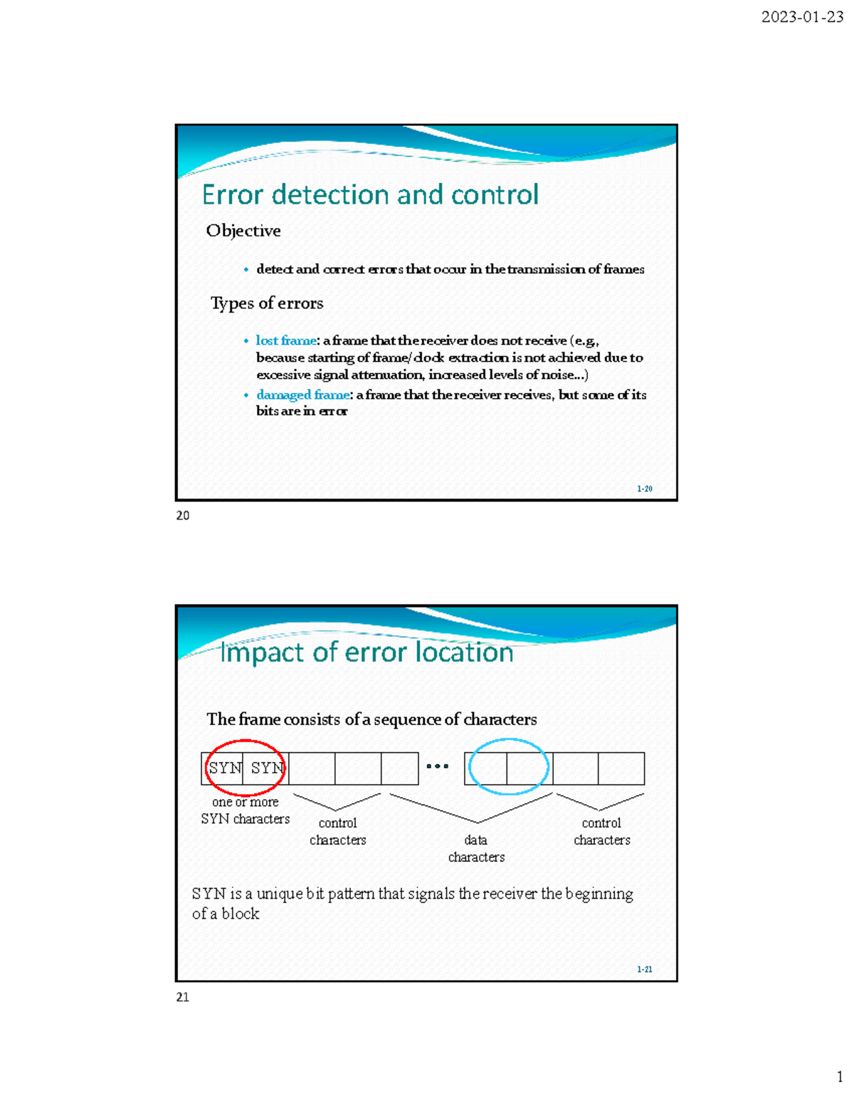 Digital Data Communication Techniques Plart 2 Error detection and