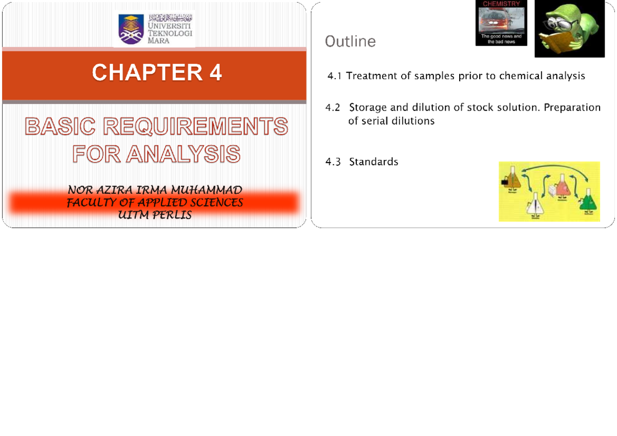 CHM256 C4 - Chapter 4 - Basic Analytical Chemistry - Studocu