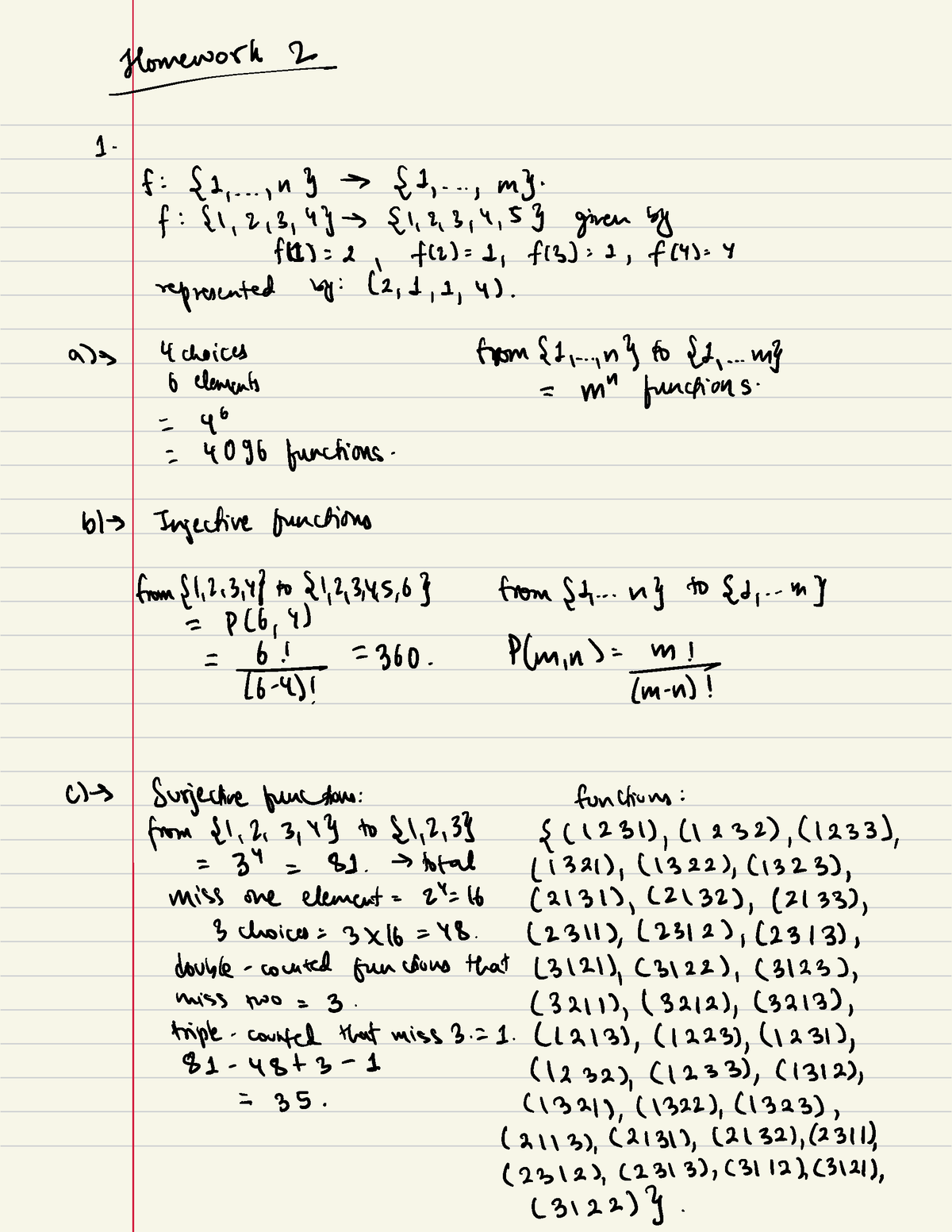 Hw 2 mat 145 - Homework - work s 1. f:32,.. ., ny -> S6,. . ., my. f:21 ...