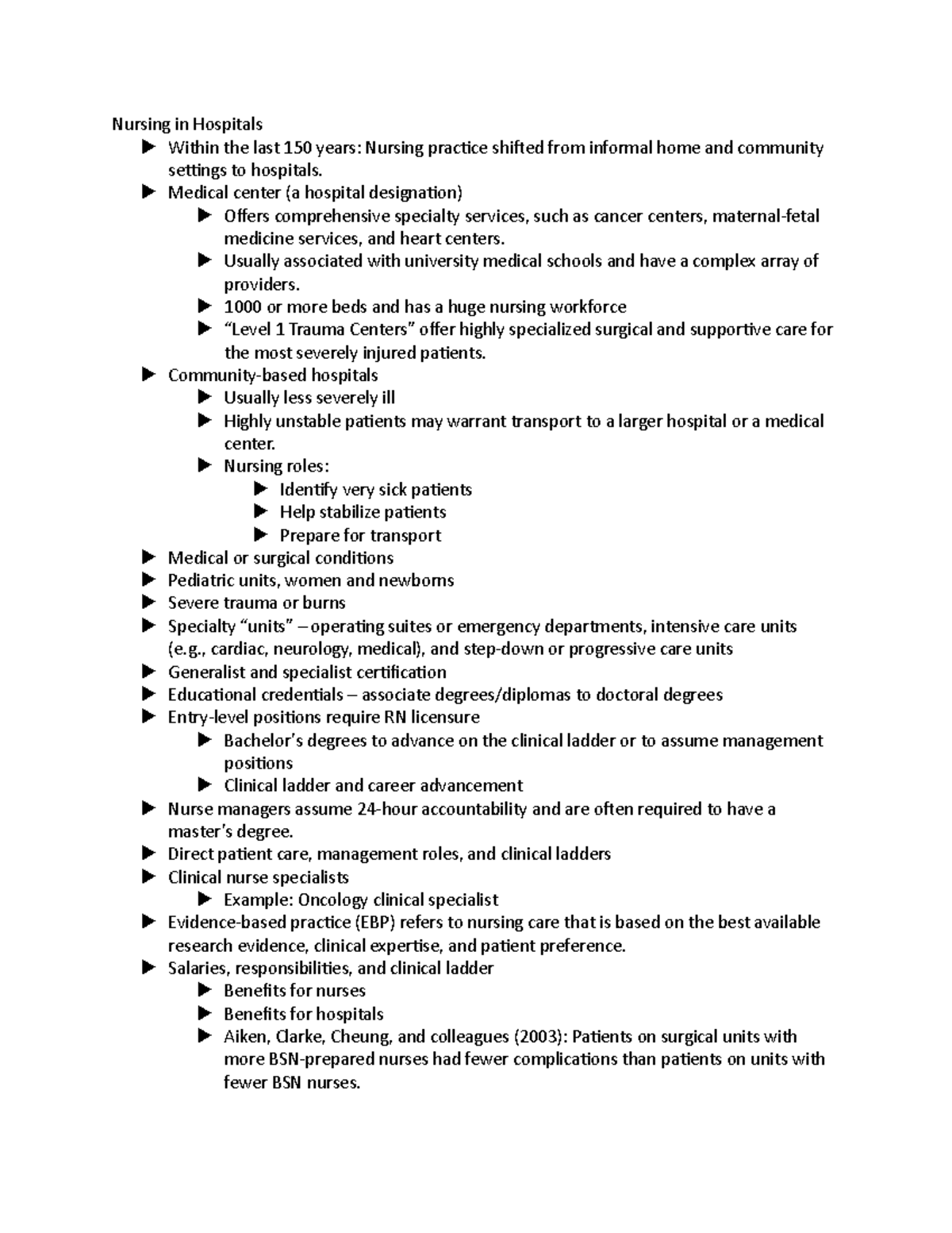 Chapter 1 (Nurs 333) Part 4 - Nursing in Hospitals u Within the last ...