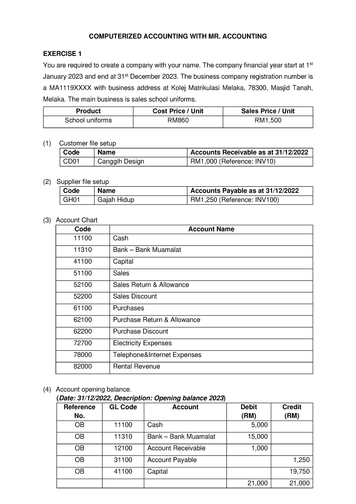 M10 - Exercises - goodluck - COMPUTERIZED ACCOUNTING WITH MR ...