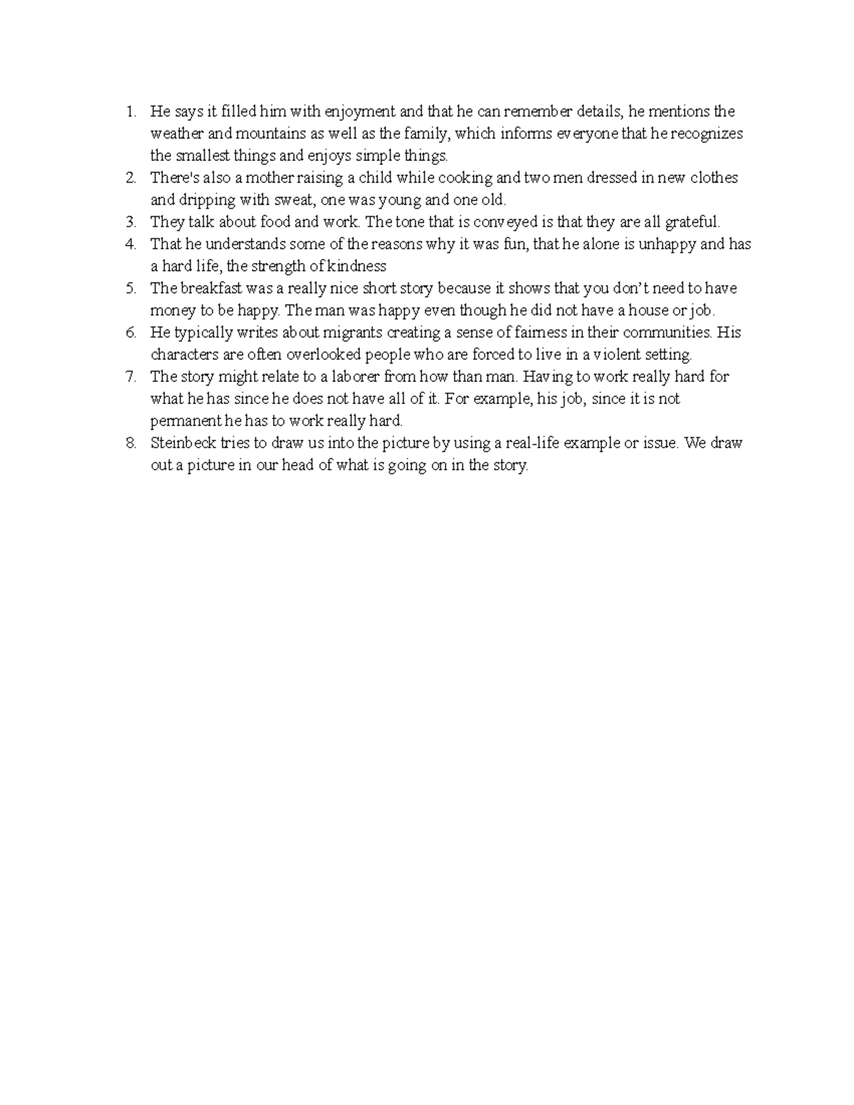 The Breakfast - These are my notes. My notes are based off of my ...