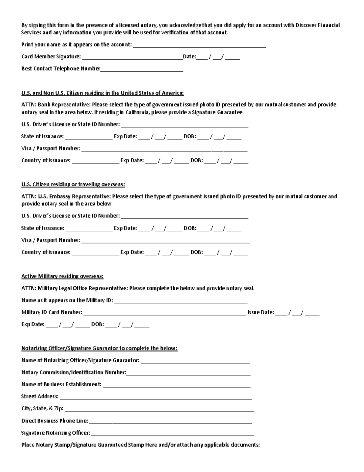 Identity Notary Form - By signing this form in the presence of a ...