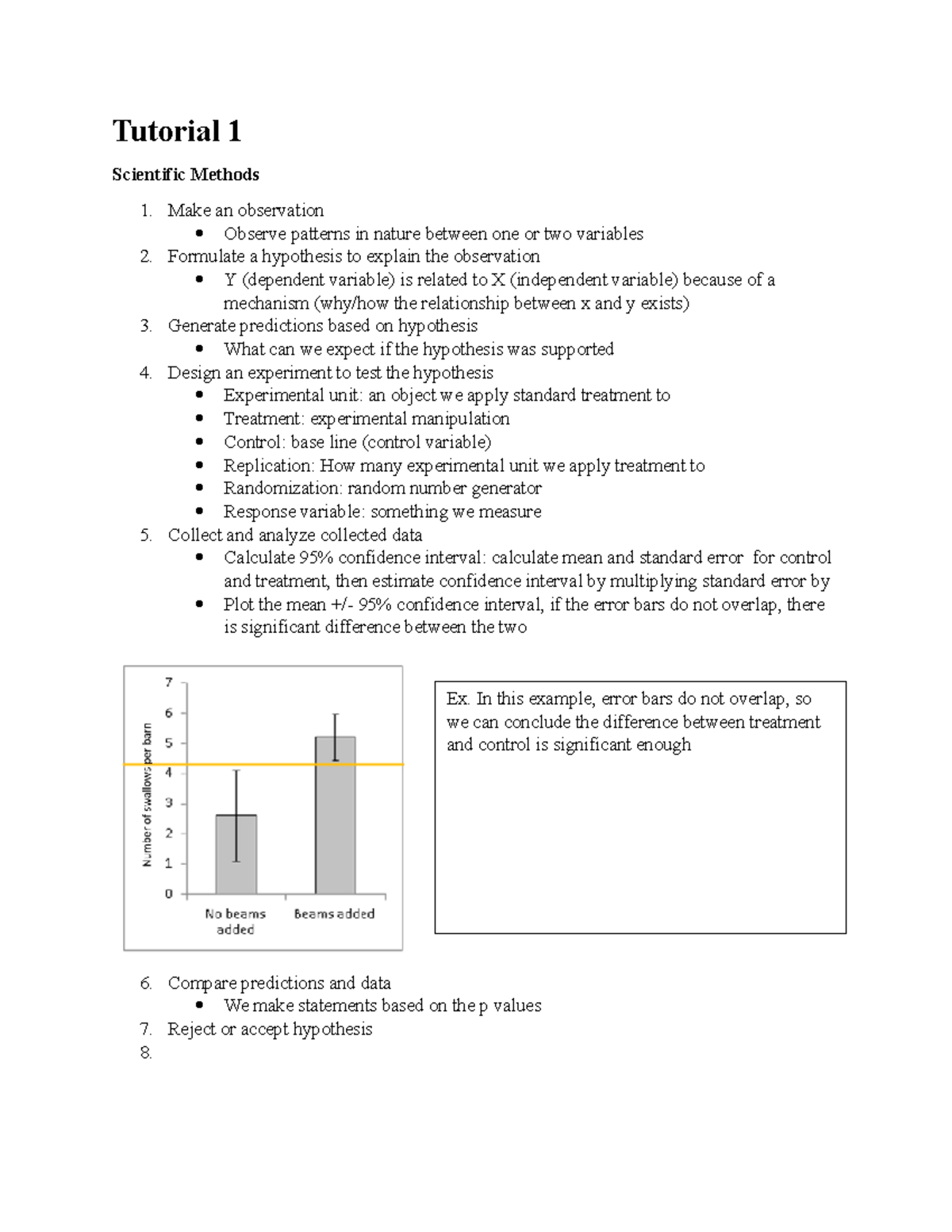 Tutorial 1 Notes - Tutorial 1 Scientific Methods Make an observation ...