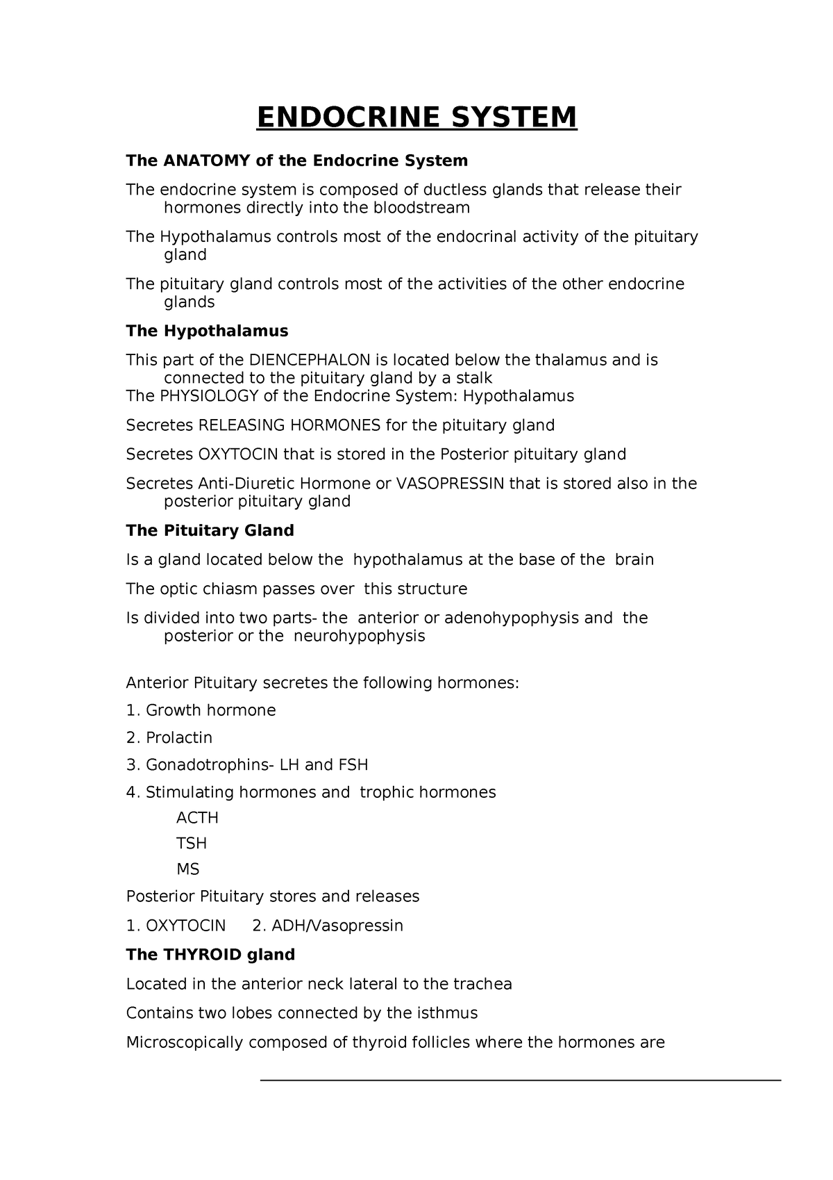 Endocrine-nursing - ENDOCRINE SYSTEM - ENDOCRINE SYSTEM The ANATOMY Of ...