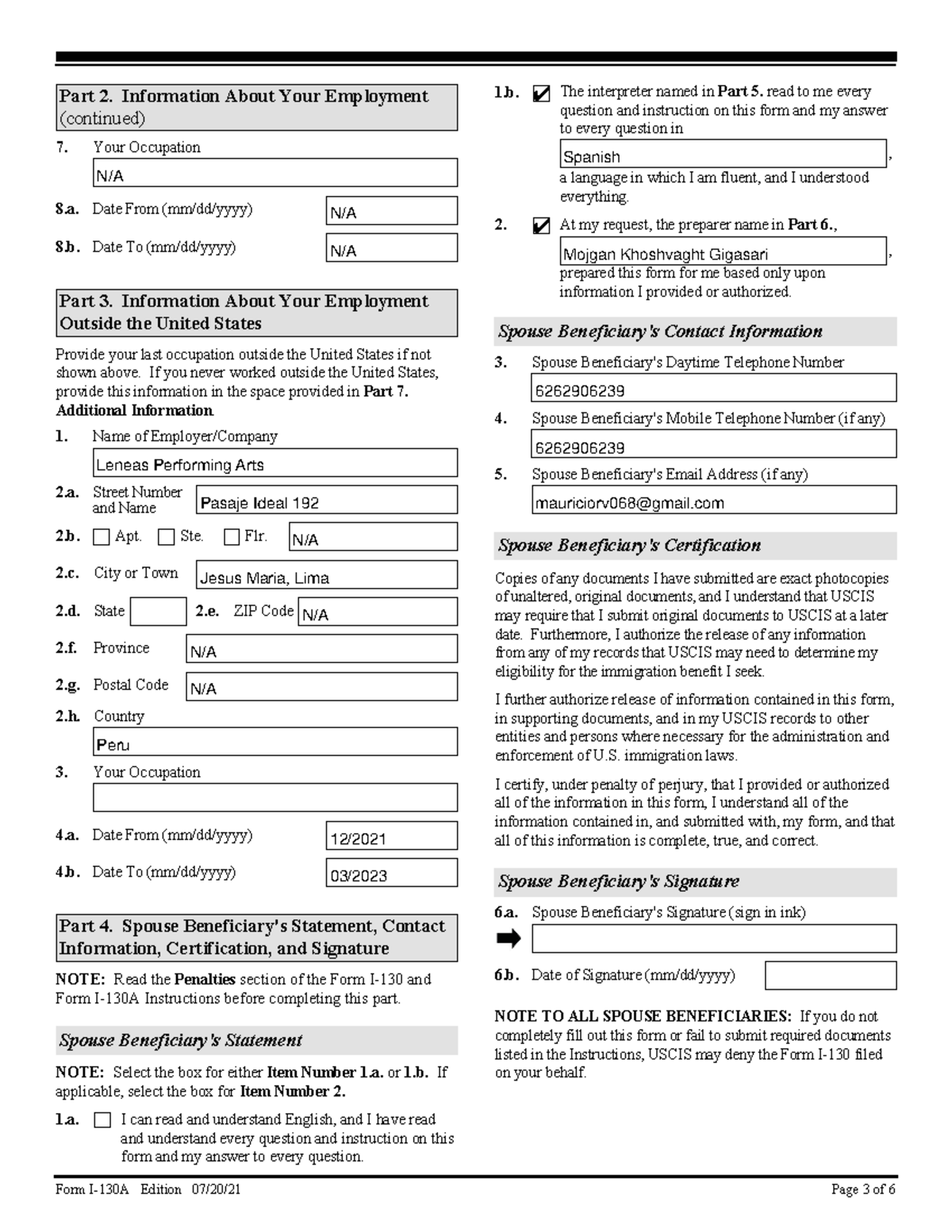 50521 I130A sig. page - .ddjshshs - Form I-130A Edition 07/20/21 Page 3 ...