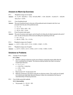 Chapter 14 Solution - Answers To Warm-Up Exercises E14-1. Relevant ...