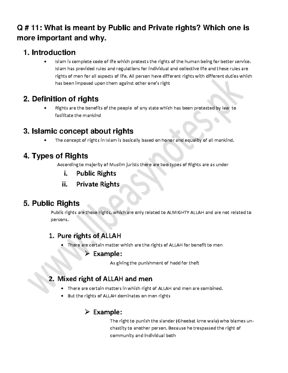 Private and Public Rights - Q # 11: What is meant by Public and Private ...