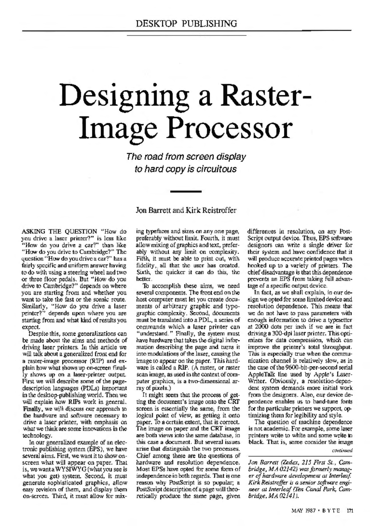 Barrett-rip - Barrett-rip - DESKTOP PUBLISHING Designing a Raster Image ...
