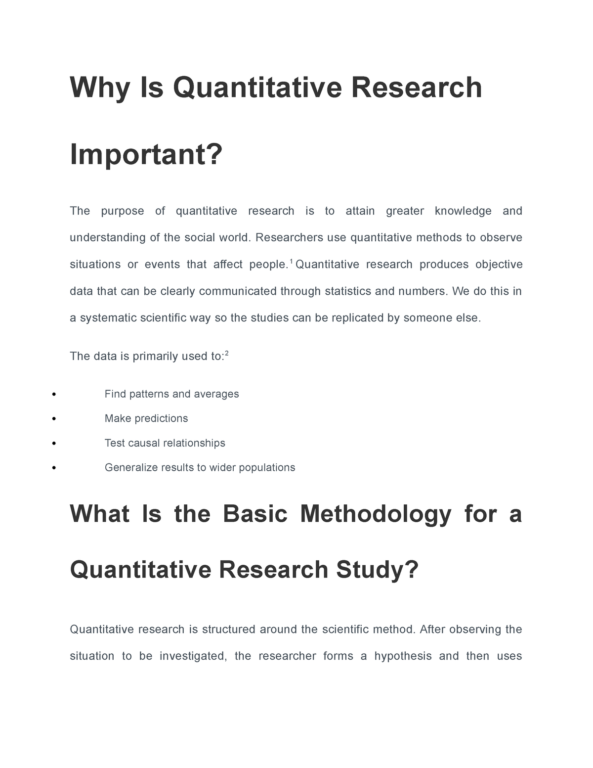 importance of quantitative research education