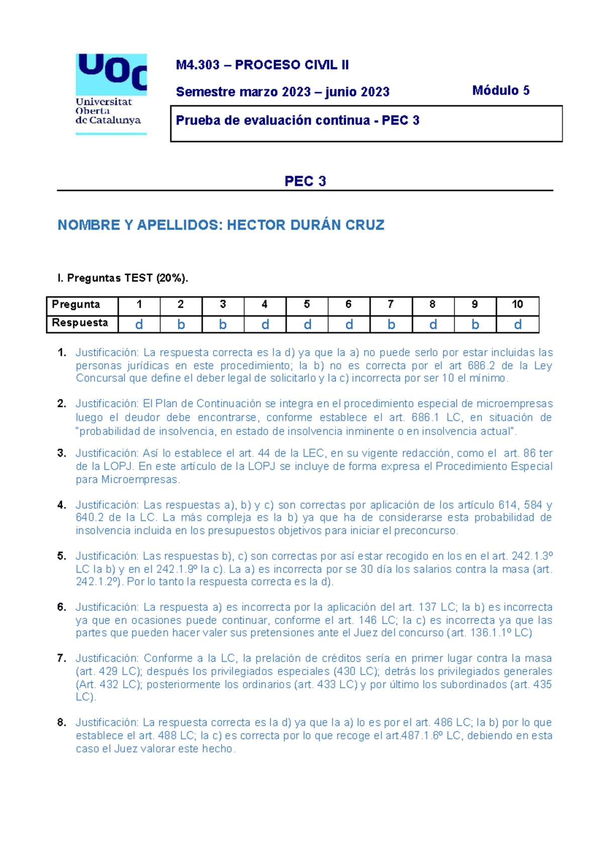 M4 - Práctica nota B - Proceso Civil II - UOC - Studocu