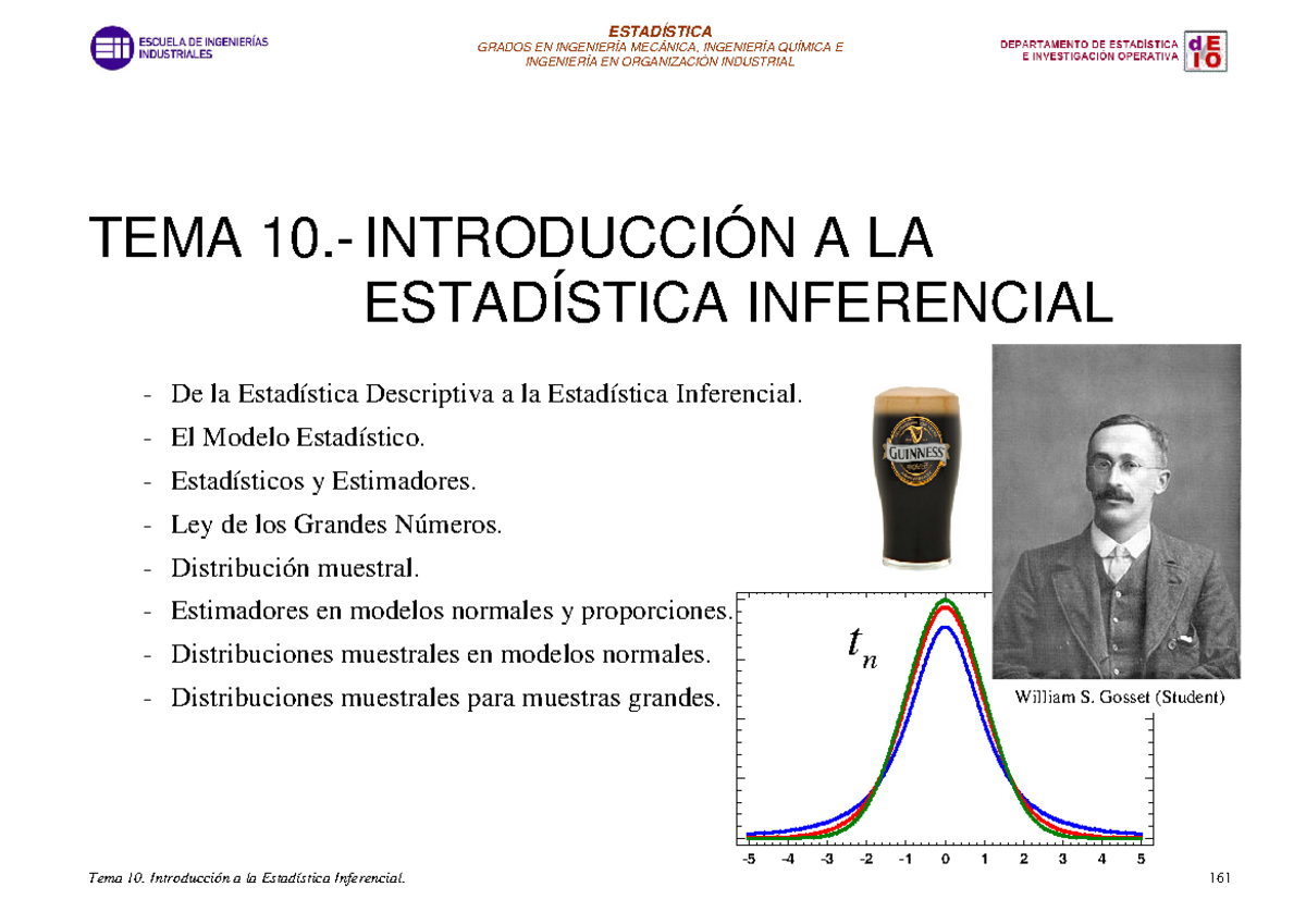 Tema10 Estadística inferencial - INGENIERÍA EN ORGANIZACIÓN INDUSTRIAL