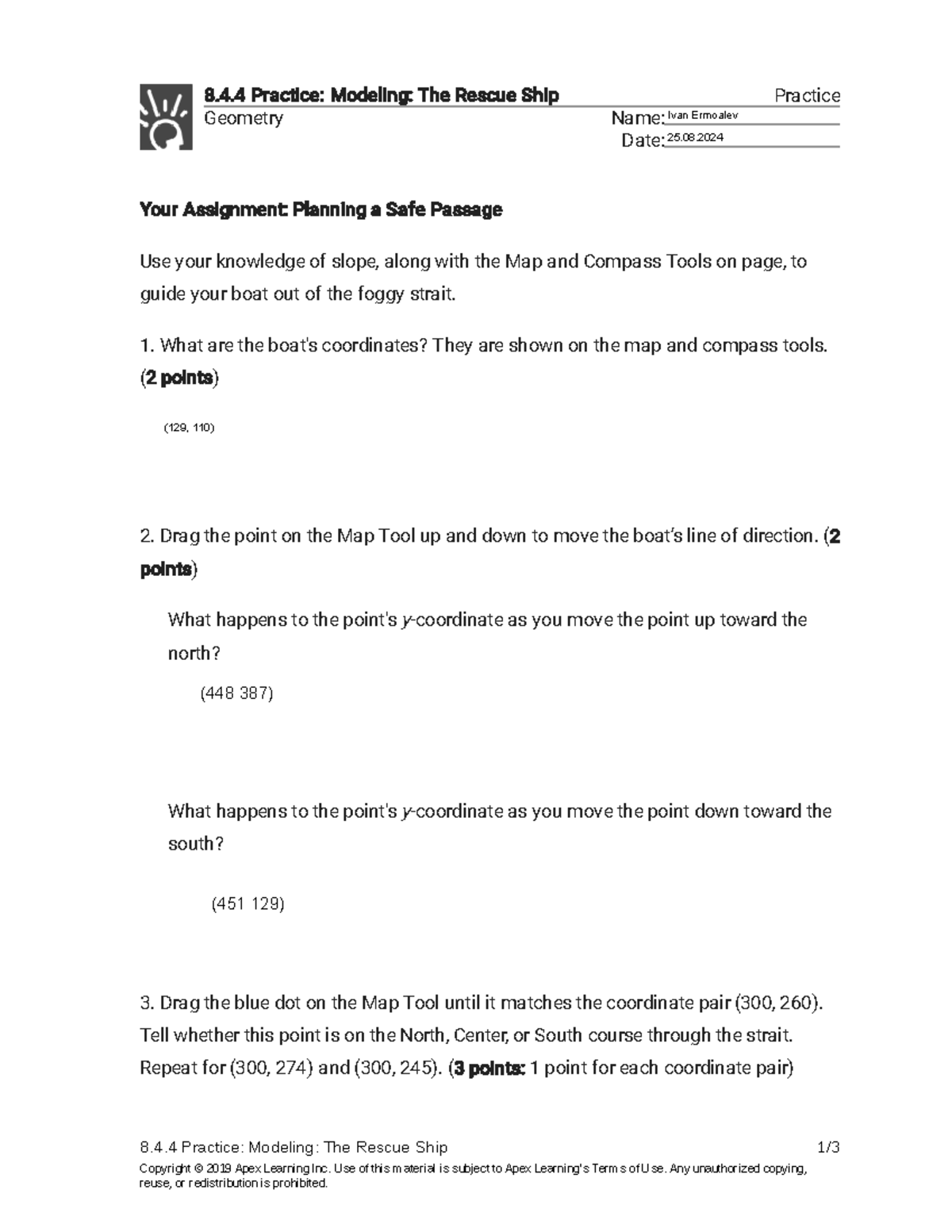 8 4 4 Geometry Practice - Just an assignment - 8.4 Practice: Modeling ...
