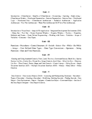 Vb notes-1 - Nil - VISUAL PROGRAMMING 2018 VISUAL PROGRAMMING UNIT I ...