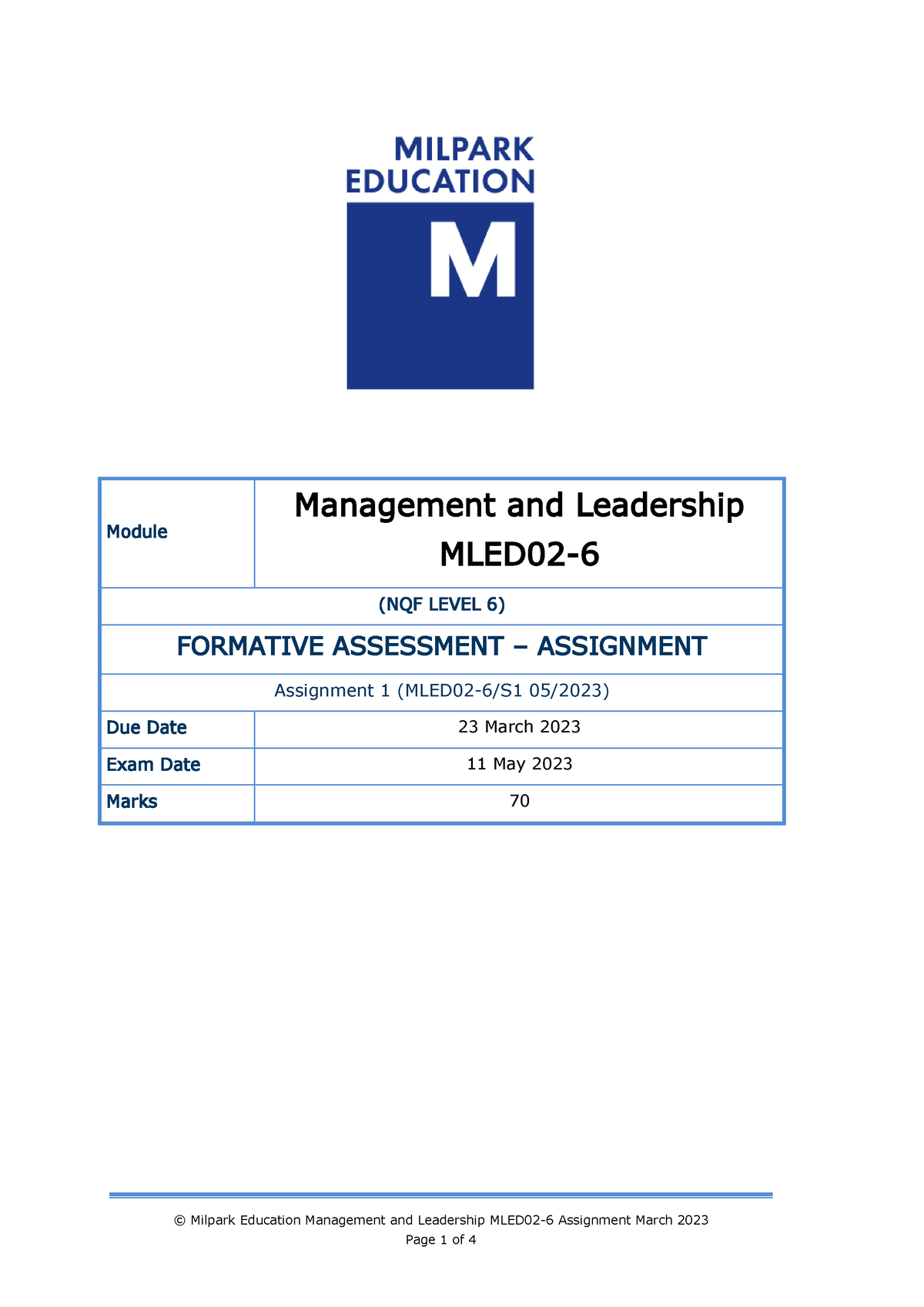 sample assignment on leadership and management