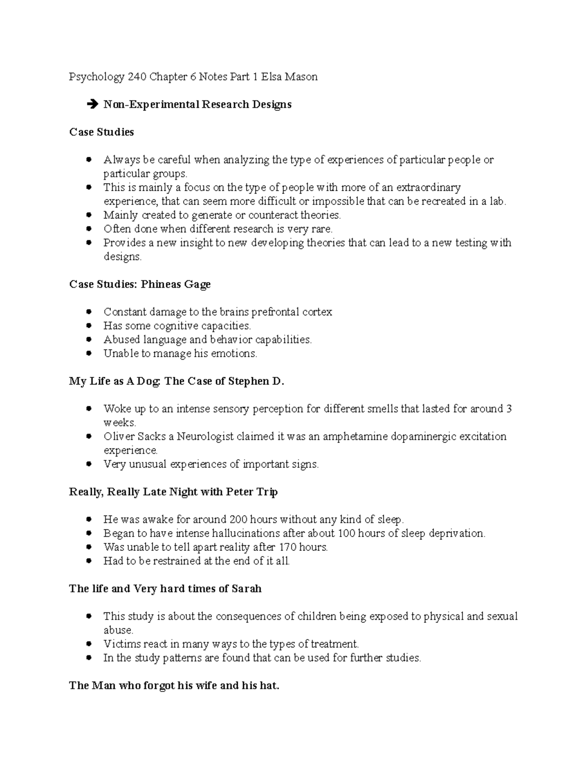 Psychology 240 Chapter 6 Notes Part 1 Elsa Mason - Psychology 240 ...