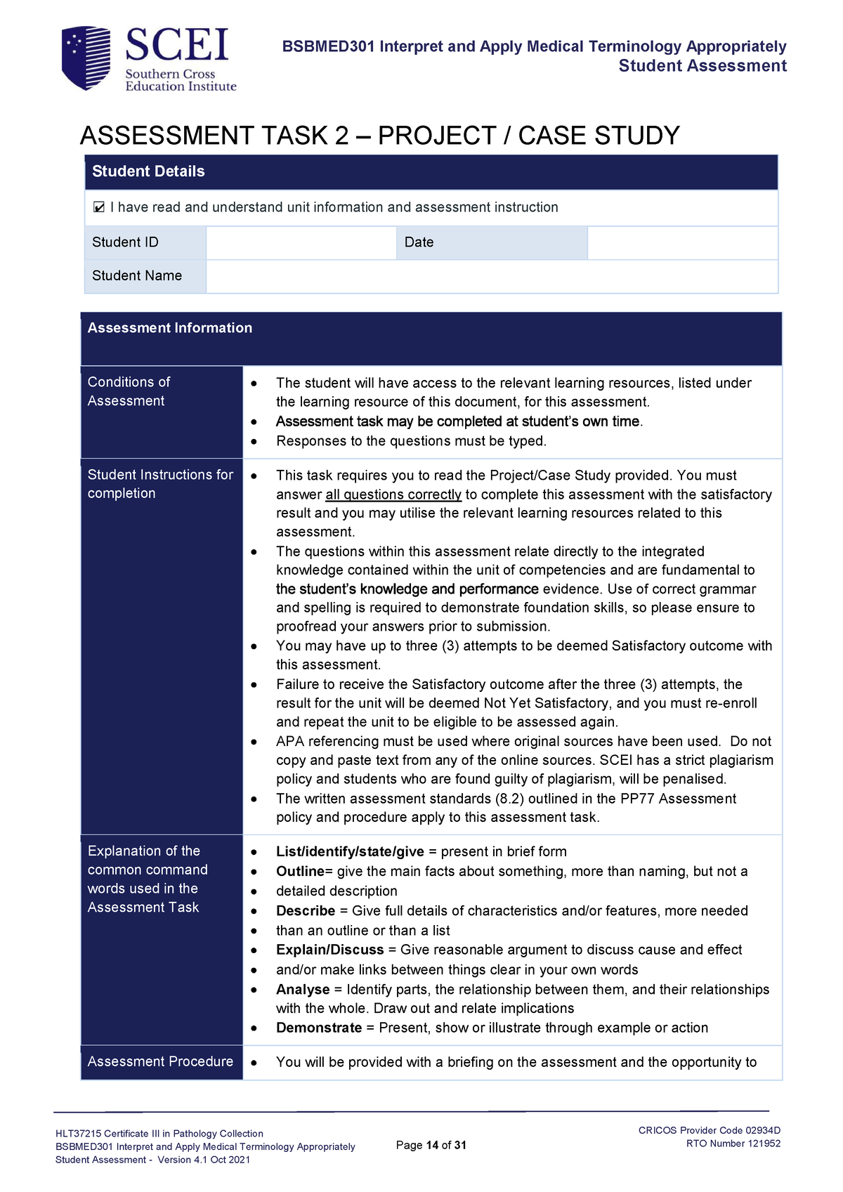 bsbmed-301-t2-copy-assessment-student-assessment-cricos-provider