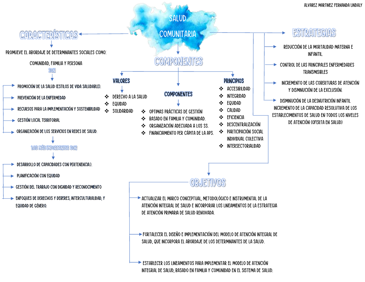 Salud comunitaria - mapa mental de practicas - Salud características  comunitaria estrategias ALVAREZ - Studocu