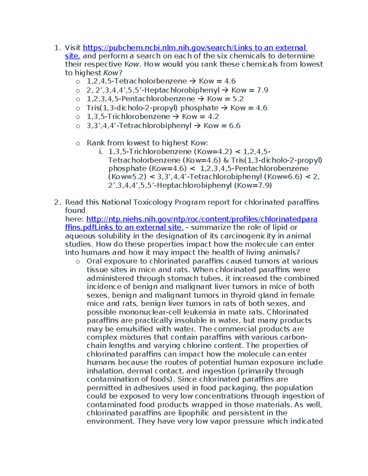 Green Chemistry #5 & Toxicology - Visit pubchem.ncbi.nlm.nih/search ...