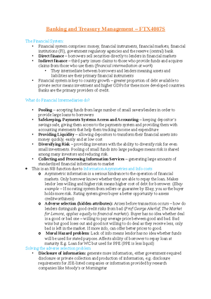 Banking notes summary - How do banks help? 1 Cash Concentration ...