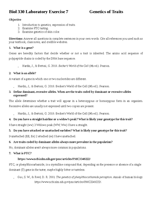 Enzyme Activity and Cellular Respiration - Biol 330 Laboratory Exercise ...