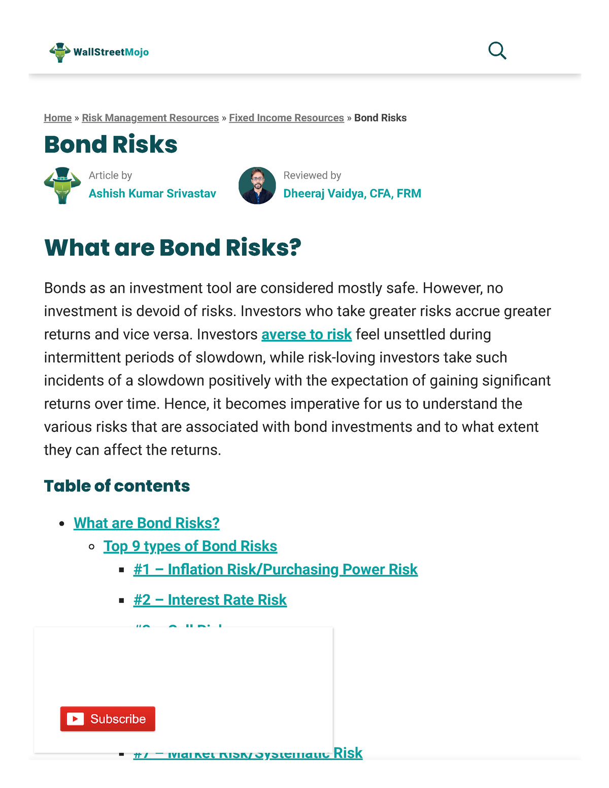 Bond Risks (Definition) Top 9 Types Of Risks In Bond Investing - Home ...