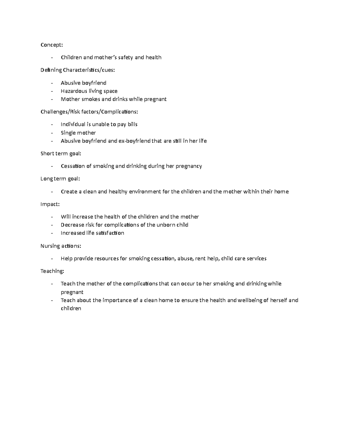 Determinants of health concept map - Concept: - Children and mother’s ...
