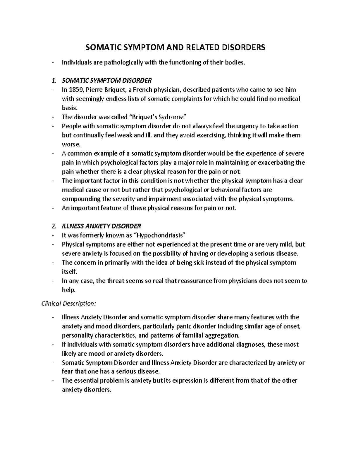 Somatic Symptom AND Related Disorders - SOMATIC SYMPTOM AND RELATED ...