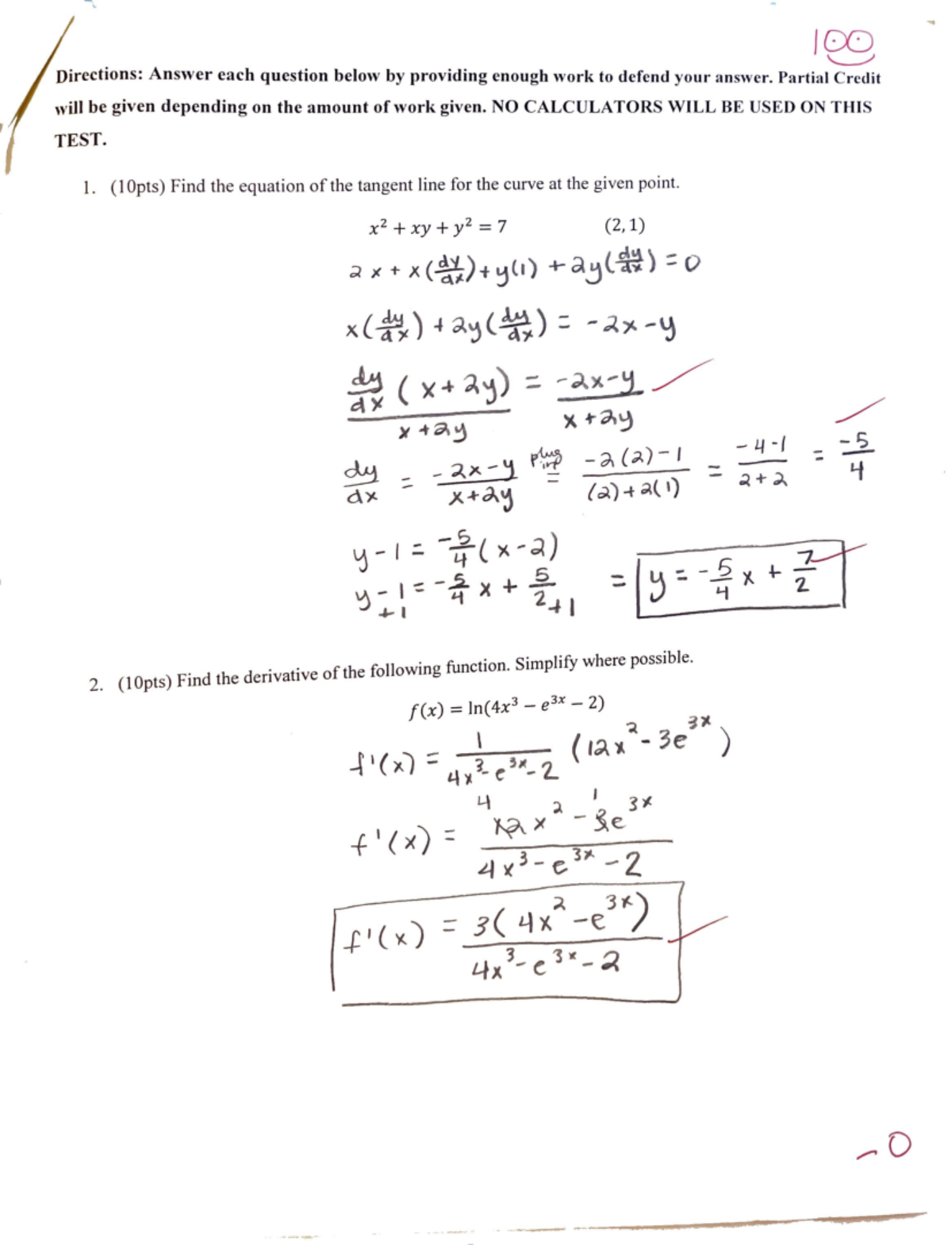 Mississippi State Calculus I (MA 1713) Exam 3 - MA 1713 - Mississippi ...