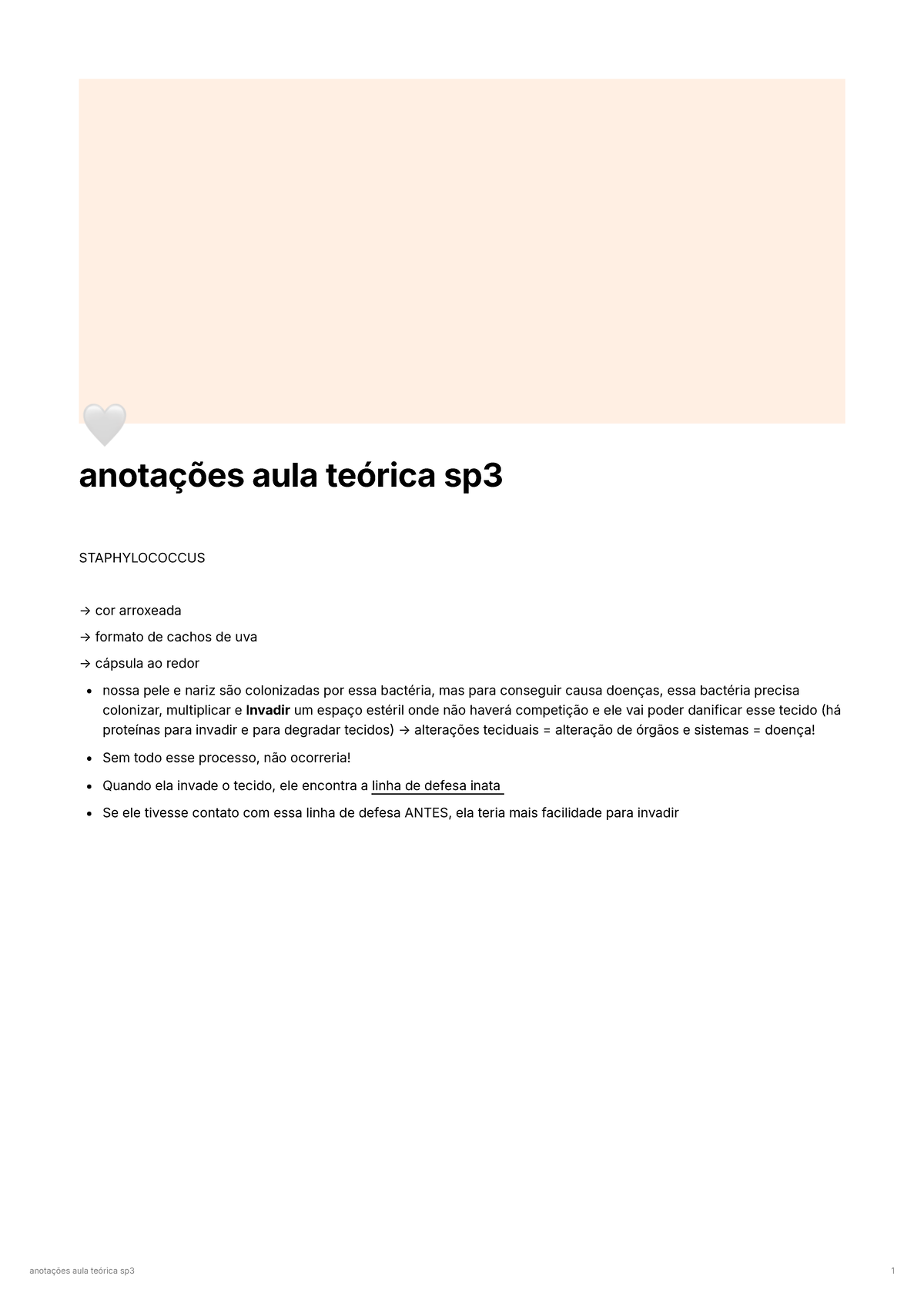Anotaes aula teorica sp3 - 🤍 anotações aula teórica sp STAPHYLOCOCCUS → ...