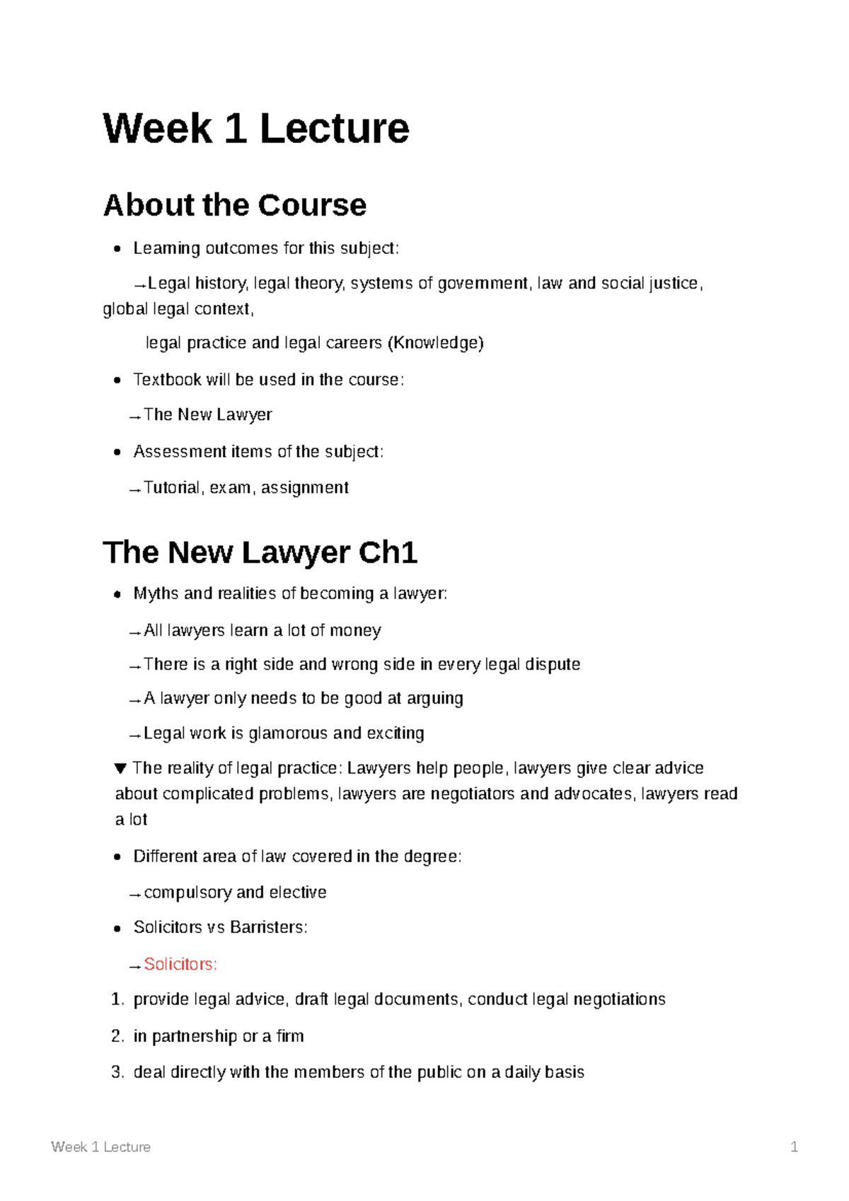 Week 1 Lecture Note - Week 1 Lecture 1 Week 1 Lecture About the Course ...