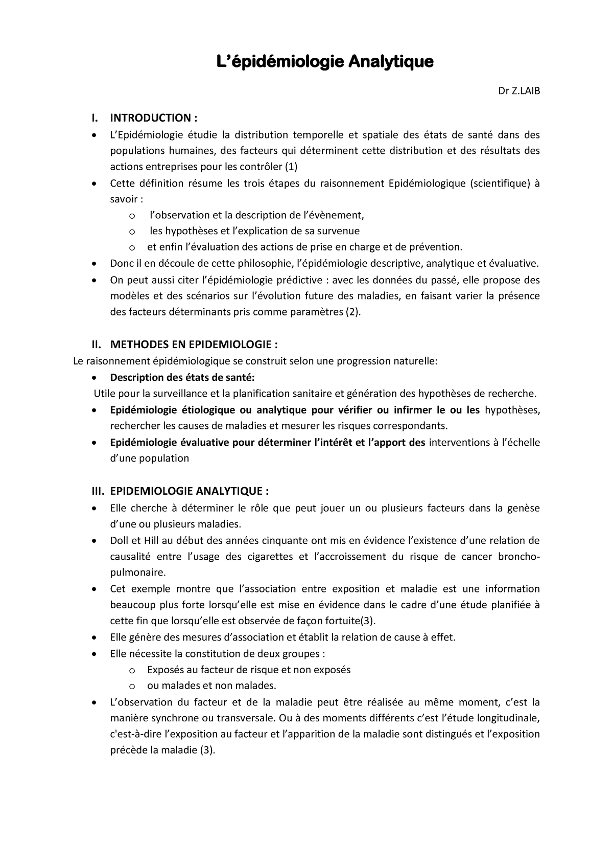 Epidemio 6an 2022 Epidemiologie Analytique-laib - L’épidémiologie ...